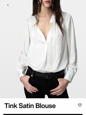 Zadig & Voltaire Satin V-Neck Blouse - Blue Gray